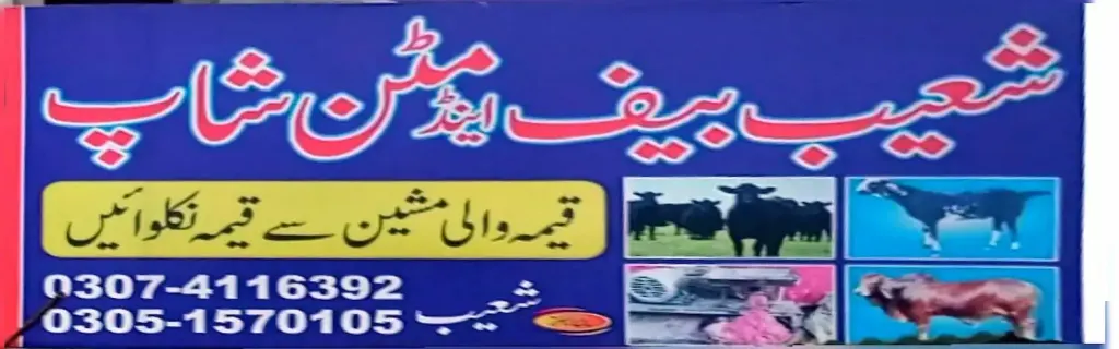 شعیب بیف اینڈ مٹن شاپ — گوشت / چکن، سرکلر روڈ اور نہر بازار، سمندری، سمندری